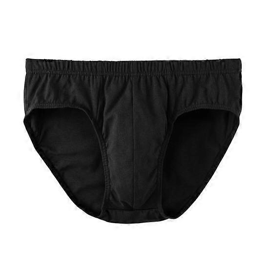 Yousheng Men Briefs Mid-rise Elastic Waistband Solid Color Underwear Comfortable Breathable Slim Fit Stretchy Panties Daily Wear