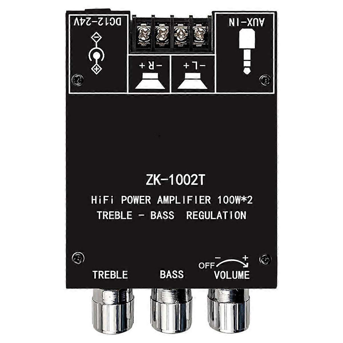 -1002T Bluetooth-Compatible Amplifier HIFI 2.0 Channel 100Wx2 Audio Module Adjustment Subwoofer Amplifier Board