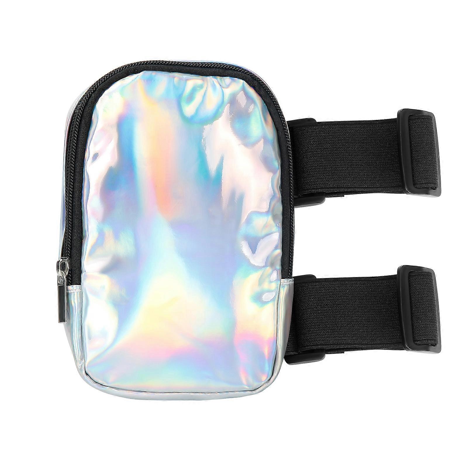 Kvinnors holografiska lårväska Multifunktionell robust magväska för karnevaler Vandring