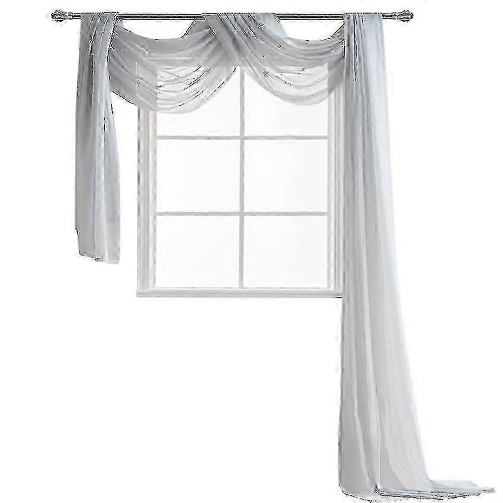 Adult Plain Solid Color Sciarpa Valance Wedding Hemmed Light Filtering