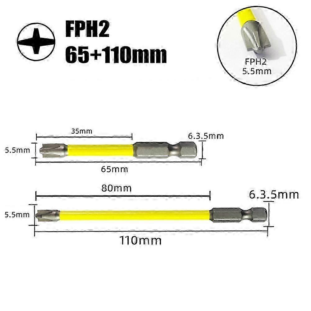 Magnetic Special Slotted Cross Screwdriver Bit For Electrician FPH2 For Socket Switch Circuit Breakers Repair Power Tools
