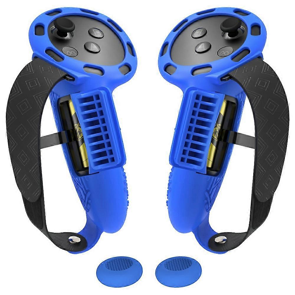 1 Pair For Meta Quest 3/3S Controller Grips Cover Silicone Extended Handle Accessories-Blue