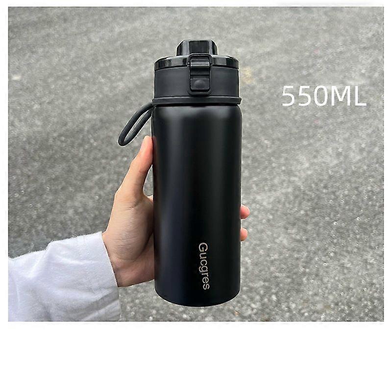 Insulated Water Bottles,18oz Stainless Steel Vacuum Water Bottle,Reusable 18/8 Food Grade Thermos-Black