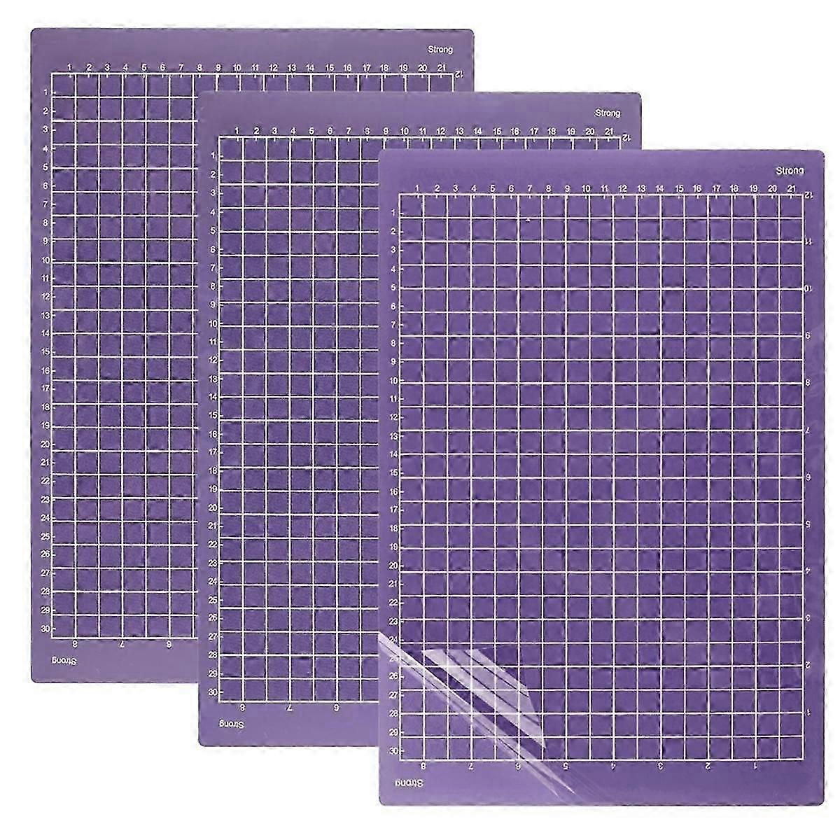 8,5 x 12 Zoll Schneidematte (starker Griff), 3 Stück selbstklebende Schneidematten, wiederverwendbar, starker Griff, Maschinenmatte R js