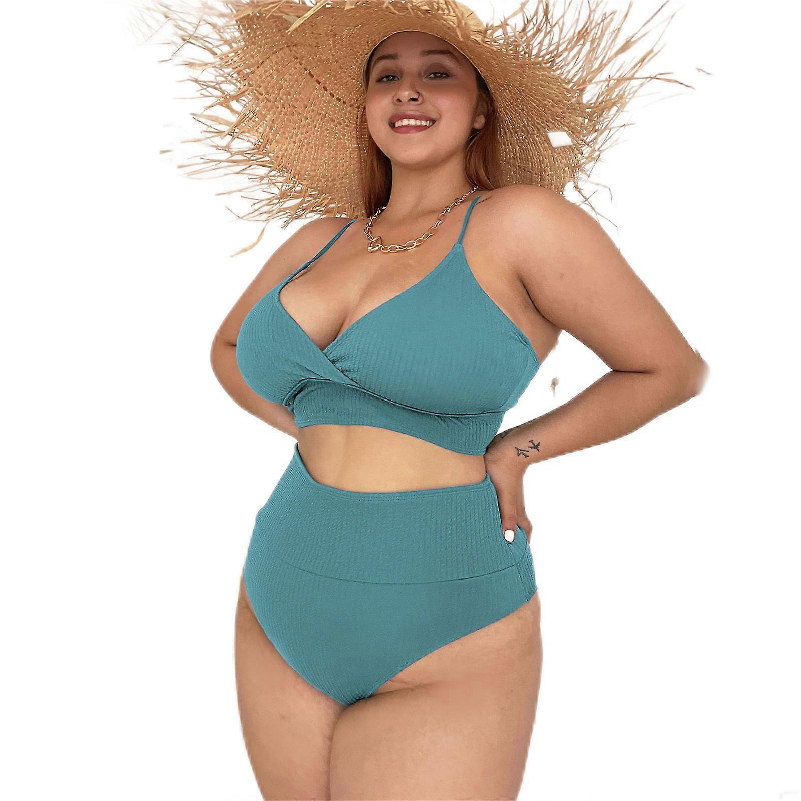 Solid Color Oversized Bikini Sexy Big Chest Cover Gathered Wrap