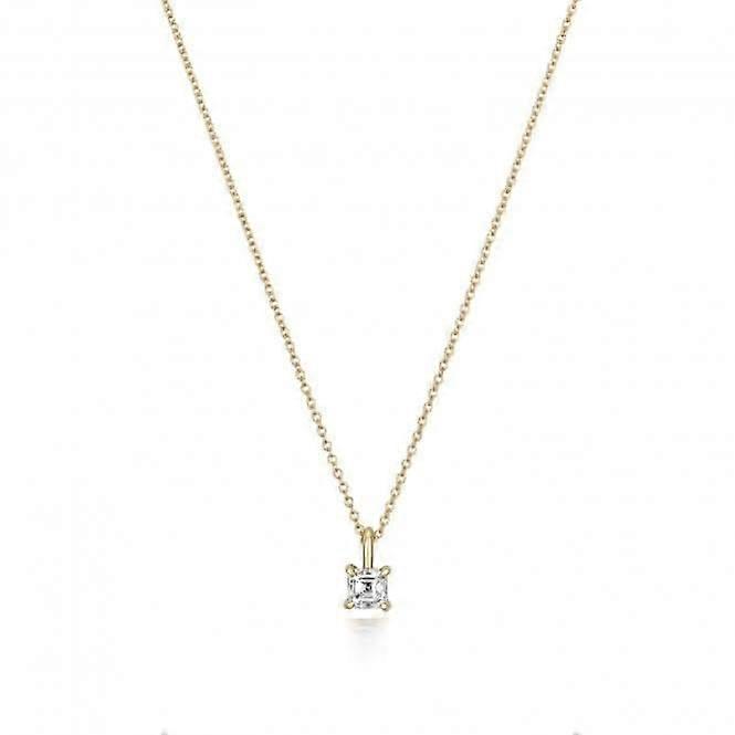 Diamond Jewellery 18ct Gold Asscher Cut Diamond Necklace NDQ161