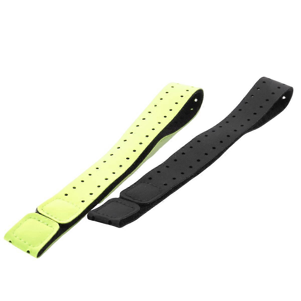 2Pcs Adjustable and Breathable Replacement Armband Soft Strap Band for Heart Rate Monitor - (Black+ Green)