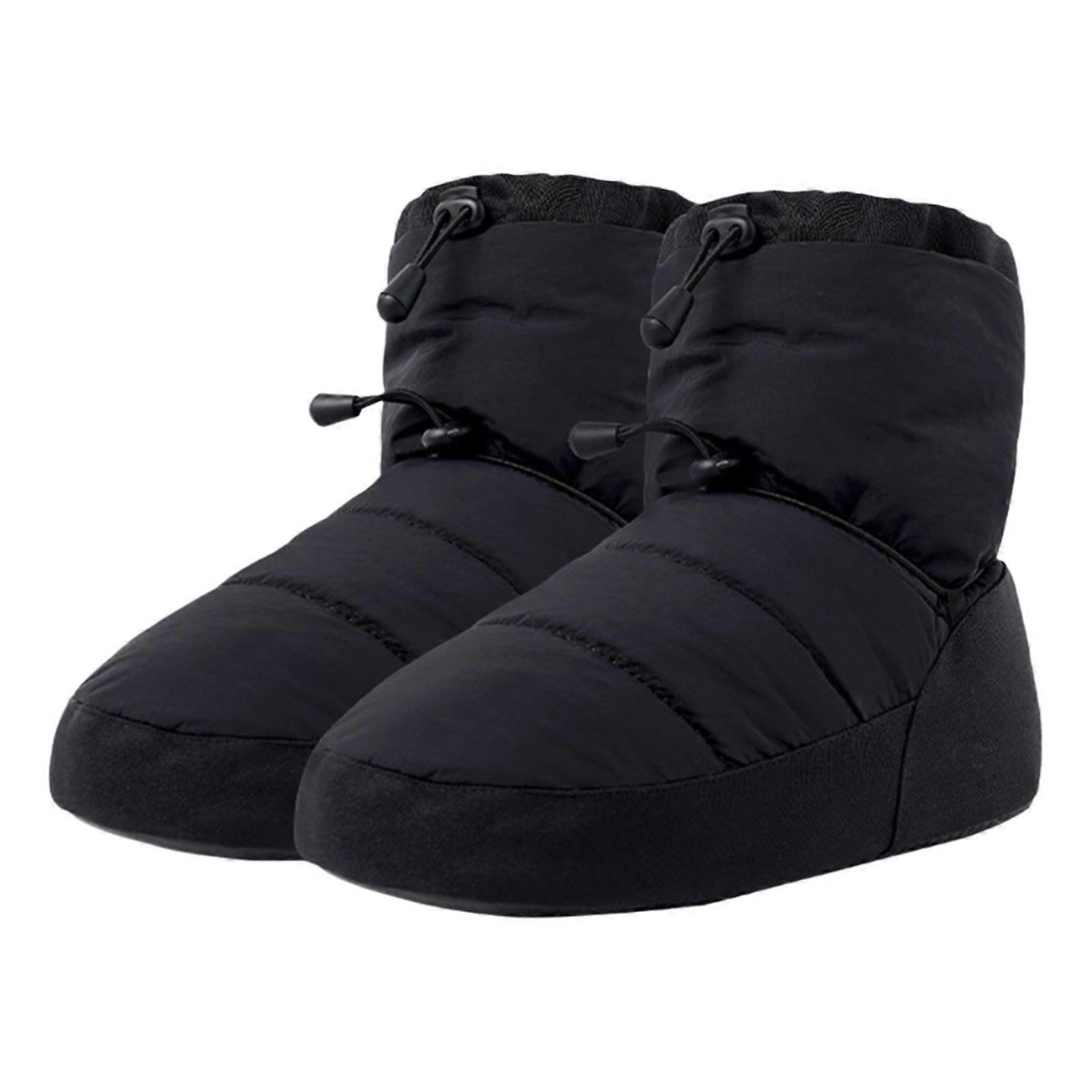 Bota de Baile de Invierno Zapatillas de Ballet Mujer Adulto Calienta Botín Botín Zapatos de Algodón Zapatos de Algodón Cálidos Antideslizantes Zapatos de Entrenamiento Negro