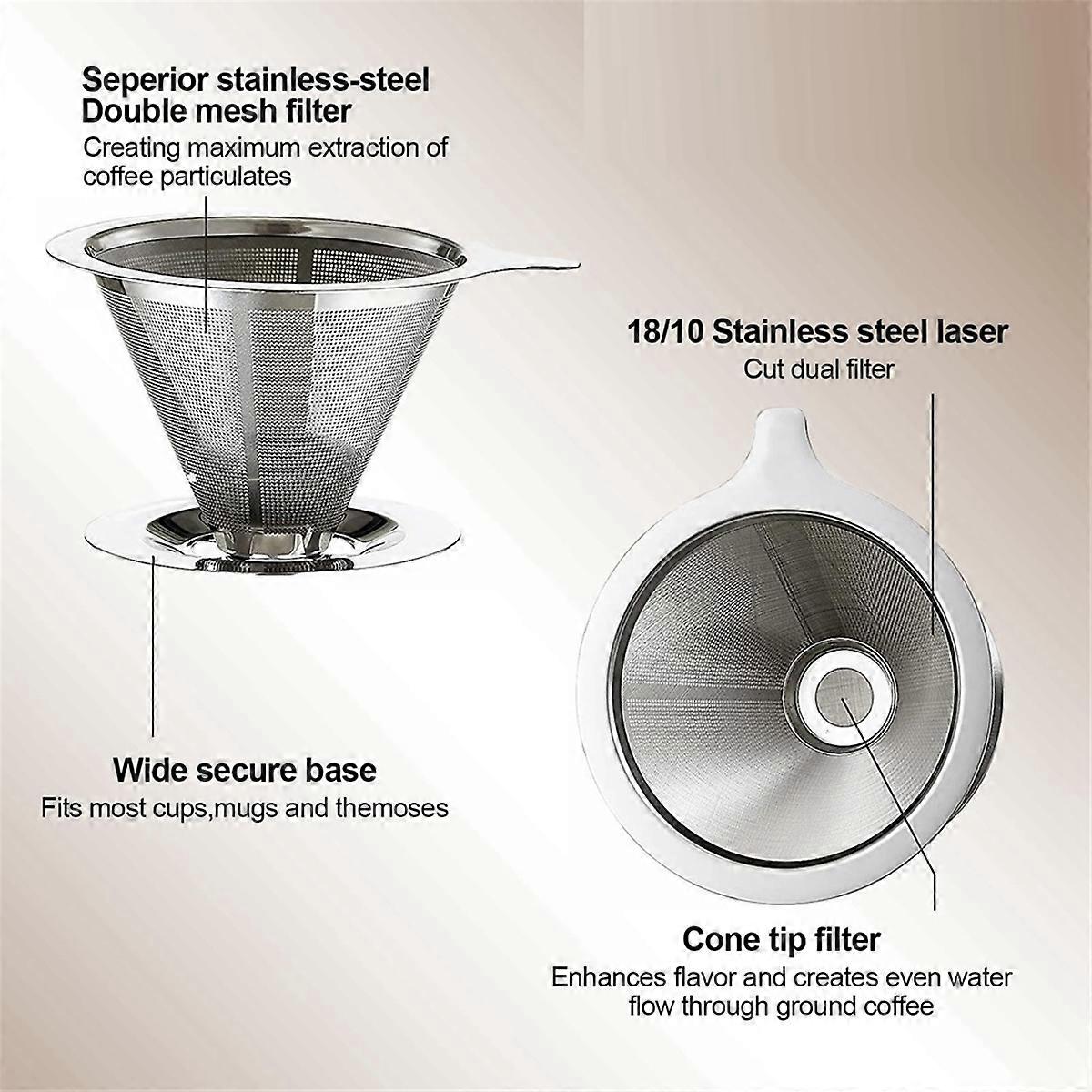 Slow Drip Coffee Filter with 40 PCS Paper Filter, for 1-2Cups Brew
