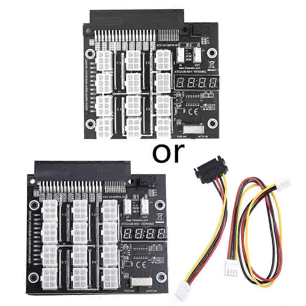 Breakout Board 12 6Pin Power Supply Module Card Server with LED Voltage Diaplsy