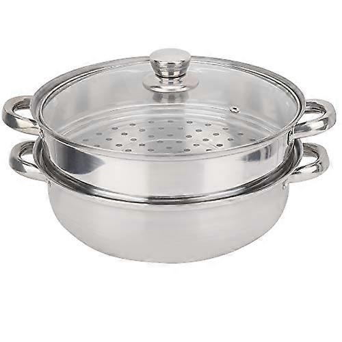 Steamer Pot, 27cm Stainless Steel 2-Layer Double Boiler for Soup and Vegetable Steaming, Durable Cookware
