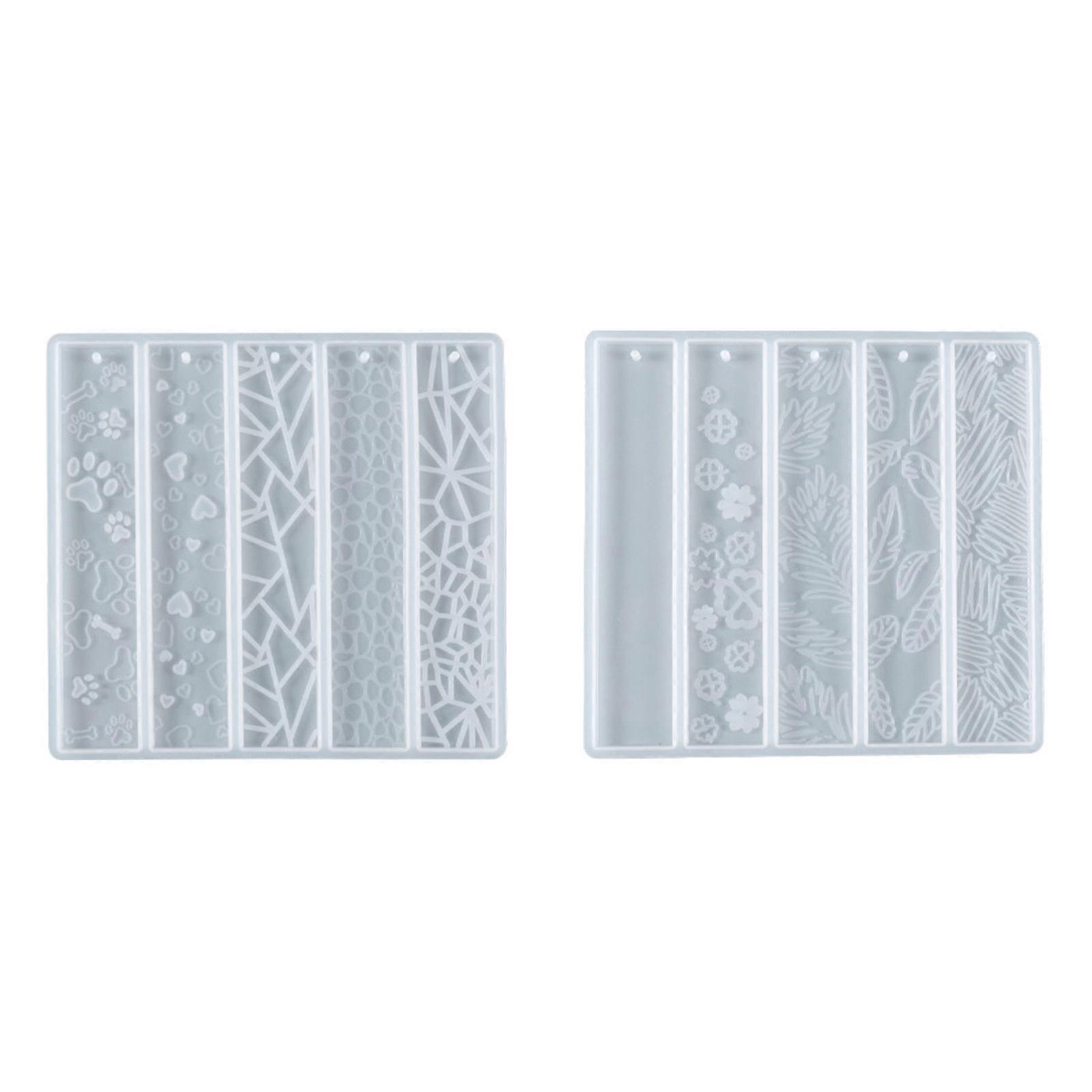Clear Bookmark Mould Rectangle Silicone Molds Epoxy Resin Casting Molds with Hanging Hole for DIY Jewellery Making