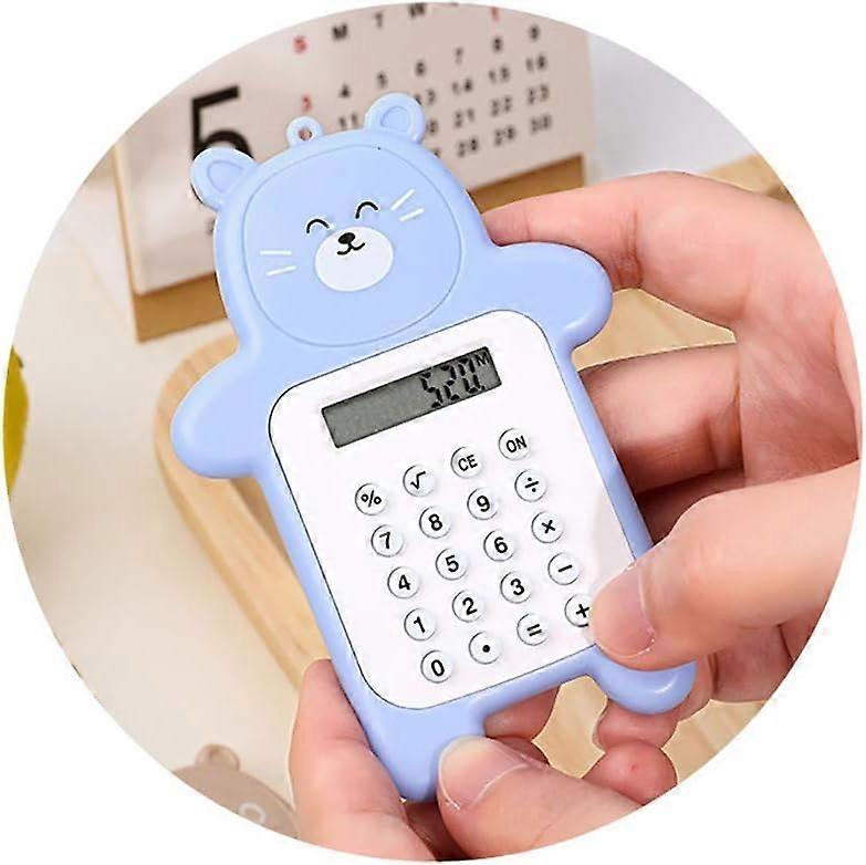 1pc Portable Mini Calculator, 8 Digit Basic Calculator Battery Elementary Calculator (Blue)