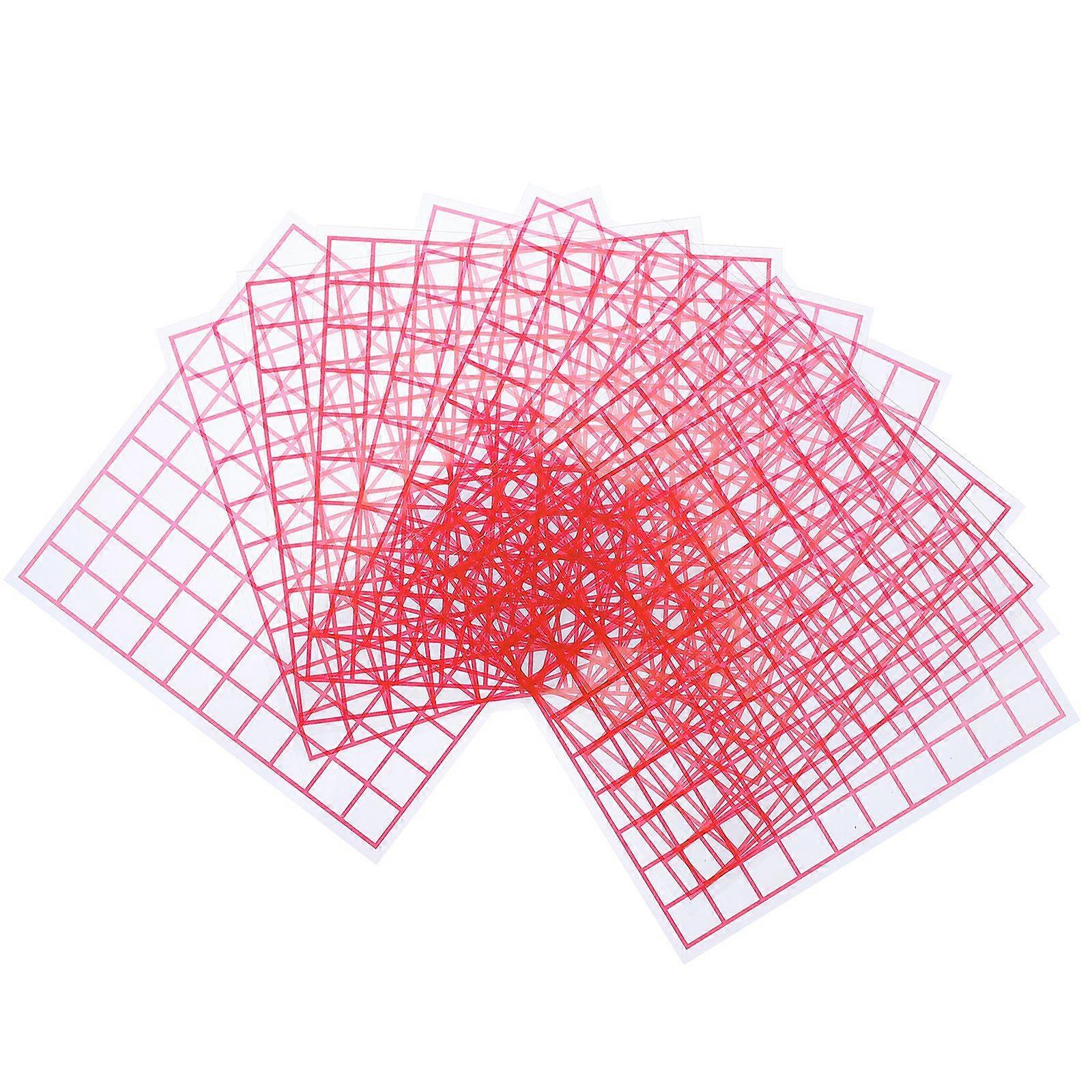 10Pcs Math Education Toys Plastic Square Grid Plates Area Measuring Sheets