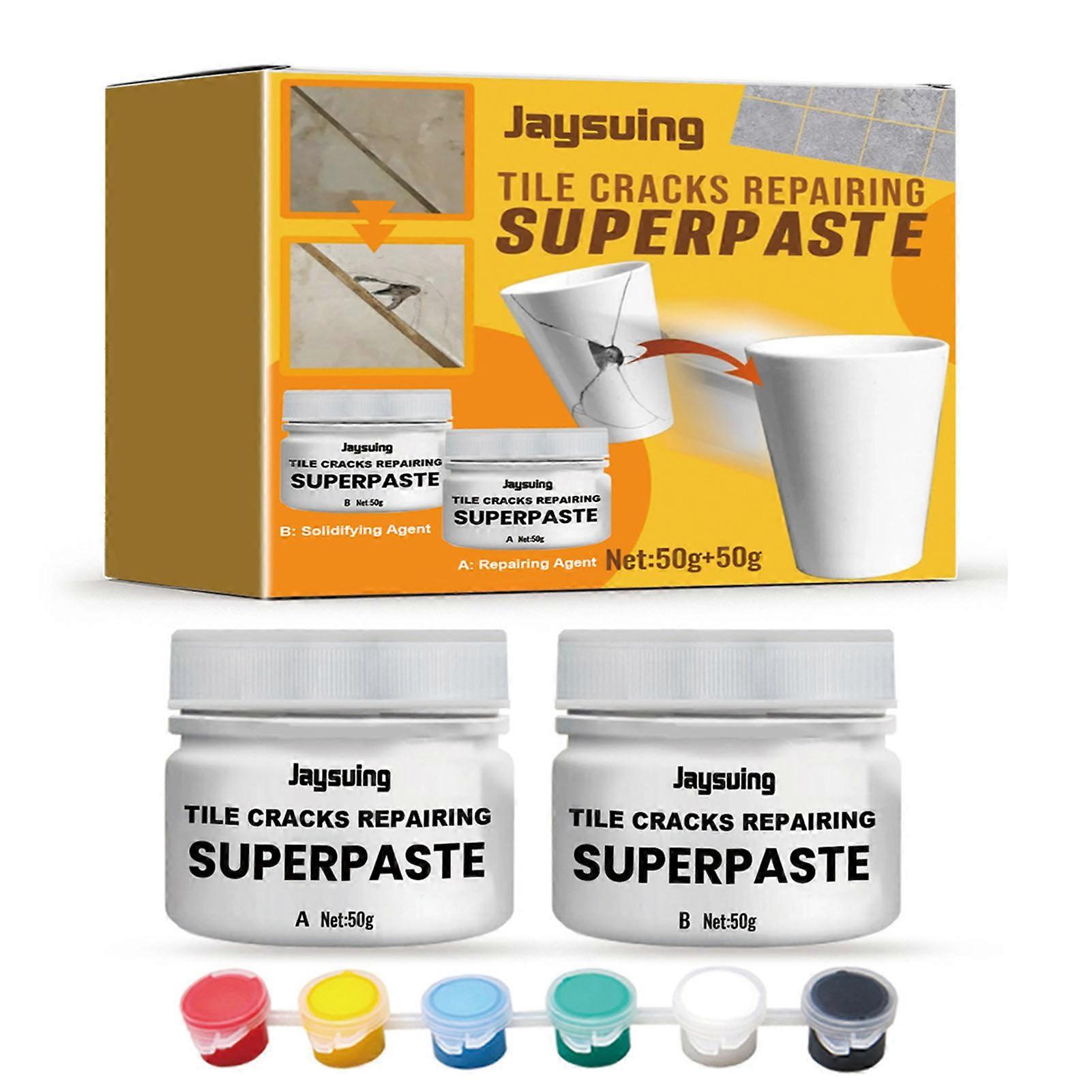 Ceramic Tile Repair Paste Kit Strong Coverage Ability Paste Patch Cream for Wall Nail Hole Cracks Potholes