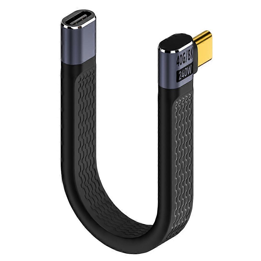 240W 40Gbps USB-C / Type-C Male to USB-C / Type-C Female Side Bend Flexible Board Data Cable Type-C Male to Type-C Female Side Bend