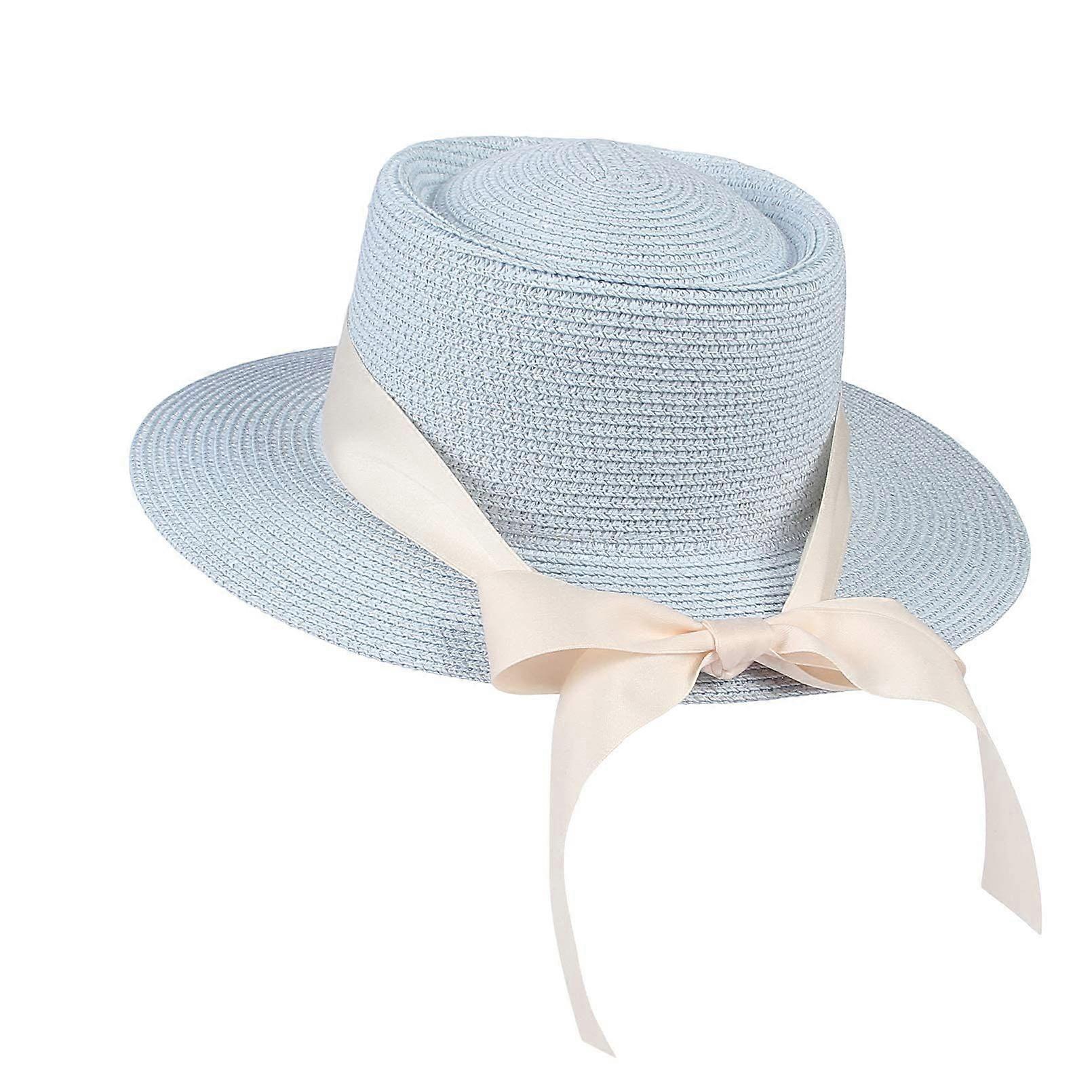 UPF 50 Women's Wide Brim Straw Hat Paper Bow