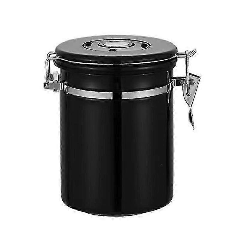 Jikaix 1.5L Sealed Coffee Tank - Large Capacity Anti-Mildew Steel Container with Measuring Scoop