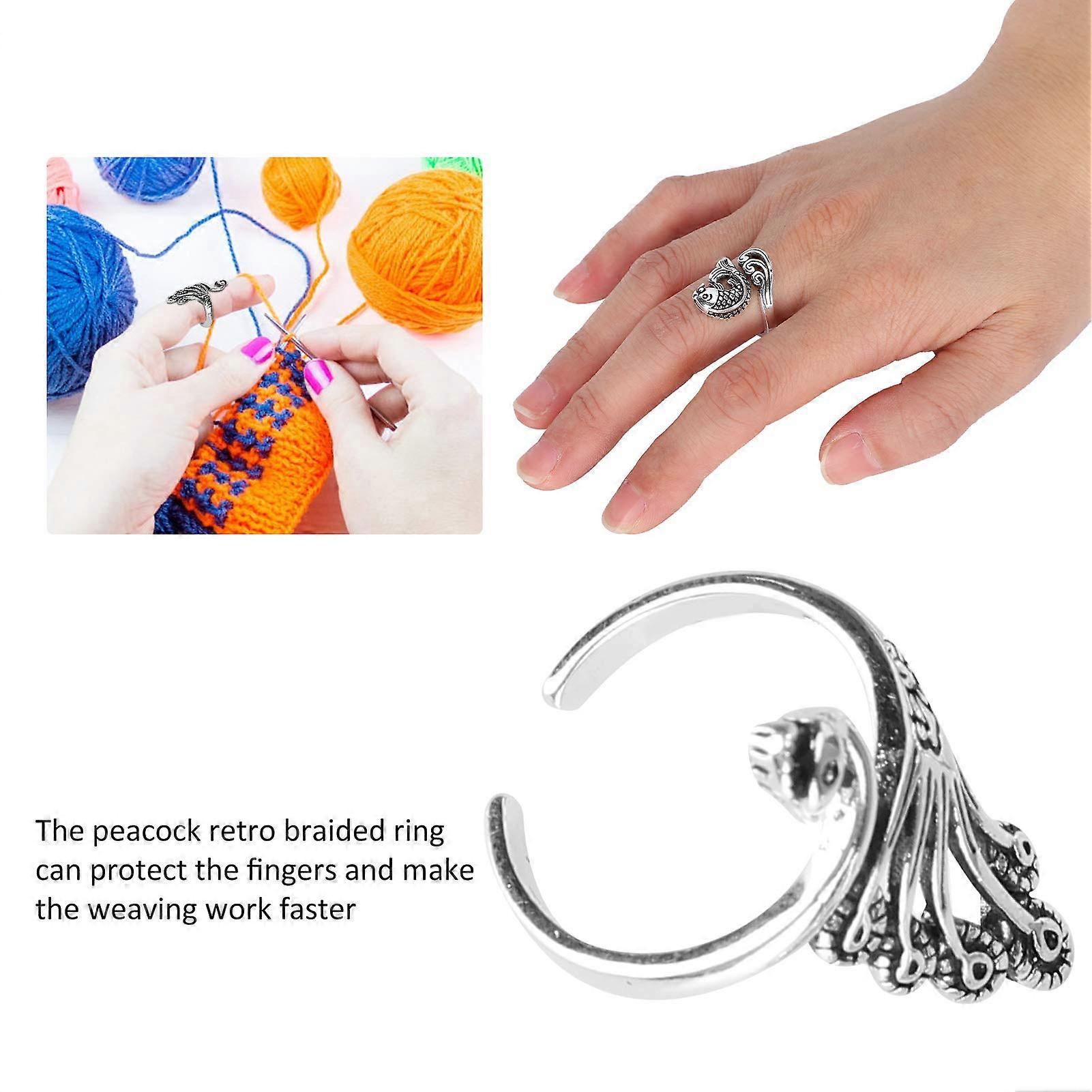 3 Pcs Crochet Hooks Adjustable Knitting Loop Ring Crochet Loops Yarn Guide Finger Holder