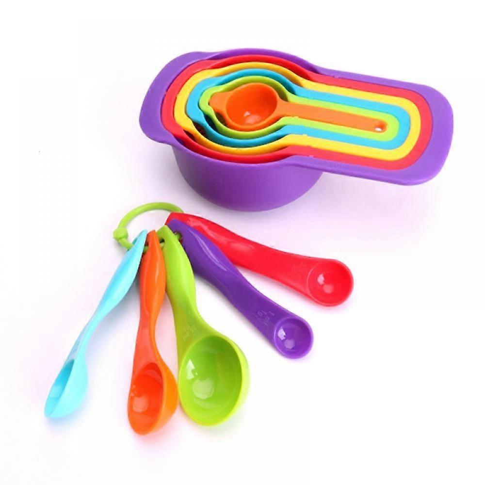 Measuring Cups and Spoons Set, Colored Kitchen Measure Tools, Durable Nesting Cups and Spoons for Dry and Liquid
