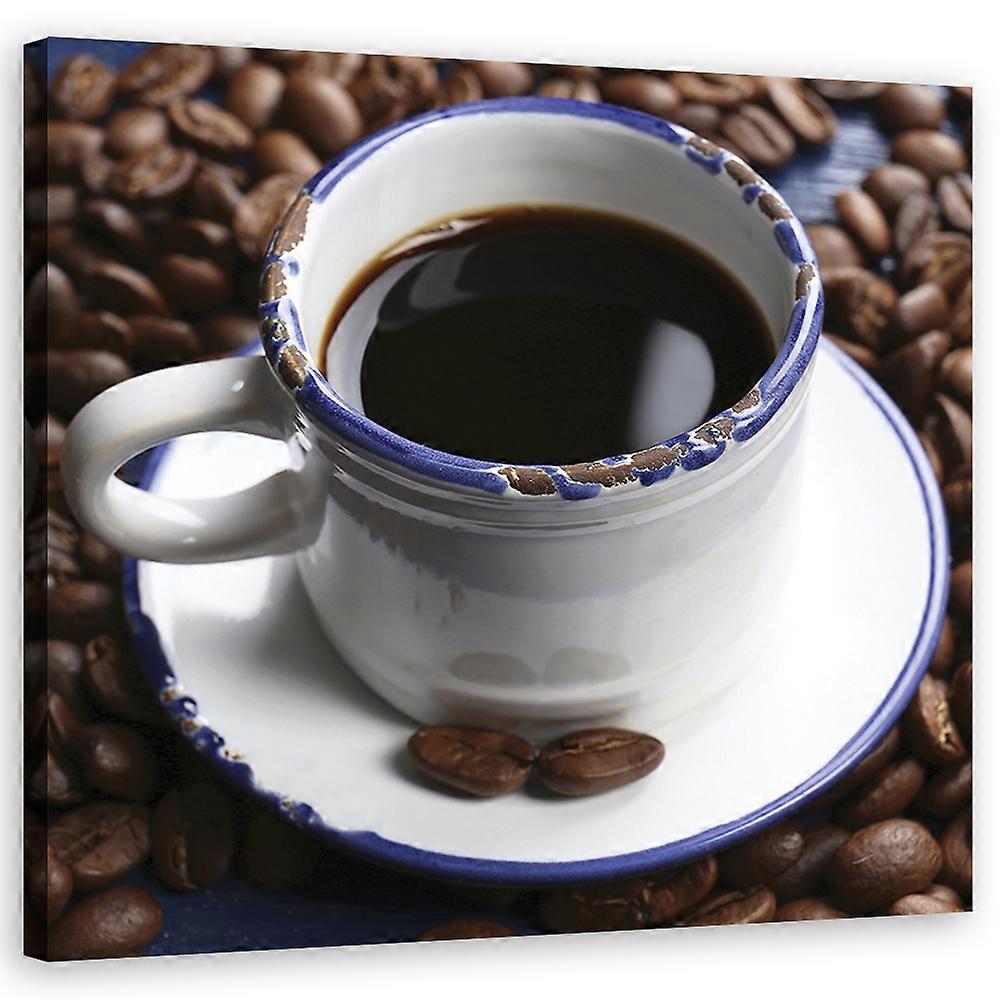 Lienzo, Taza de café negra - 60x60