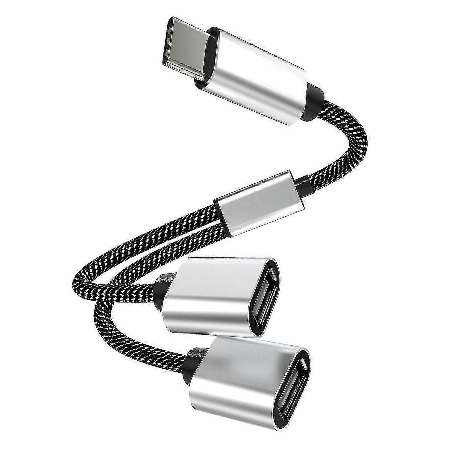 Typ A Typ-C Stecker auf Dual USB 2.0 Buchse Adapter USB-C OTG Splitter Y Kabel Konverter Unterstützung