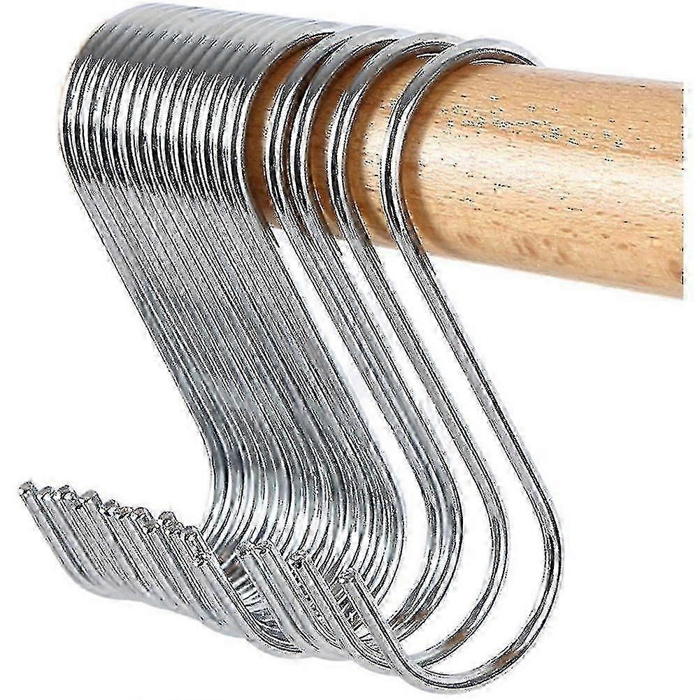 10 Stainless Steel Round S-hooks - Silver