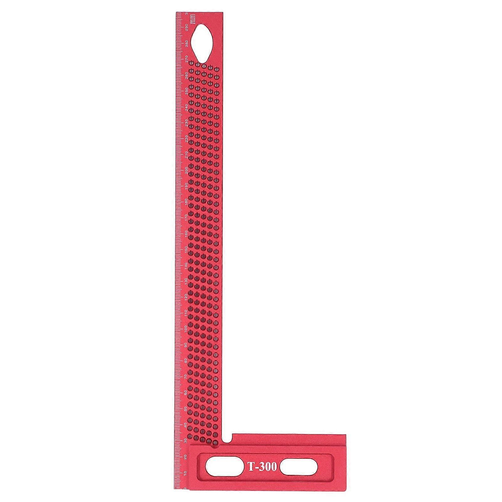 Carpenter Square Aluminum Alloy Lightweight Right Angle Hole L Ruler Framing Square Red
