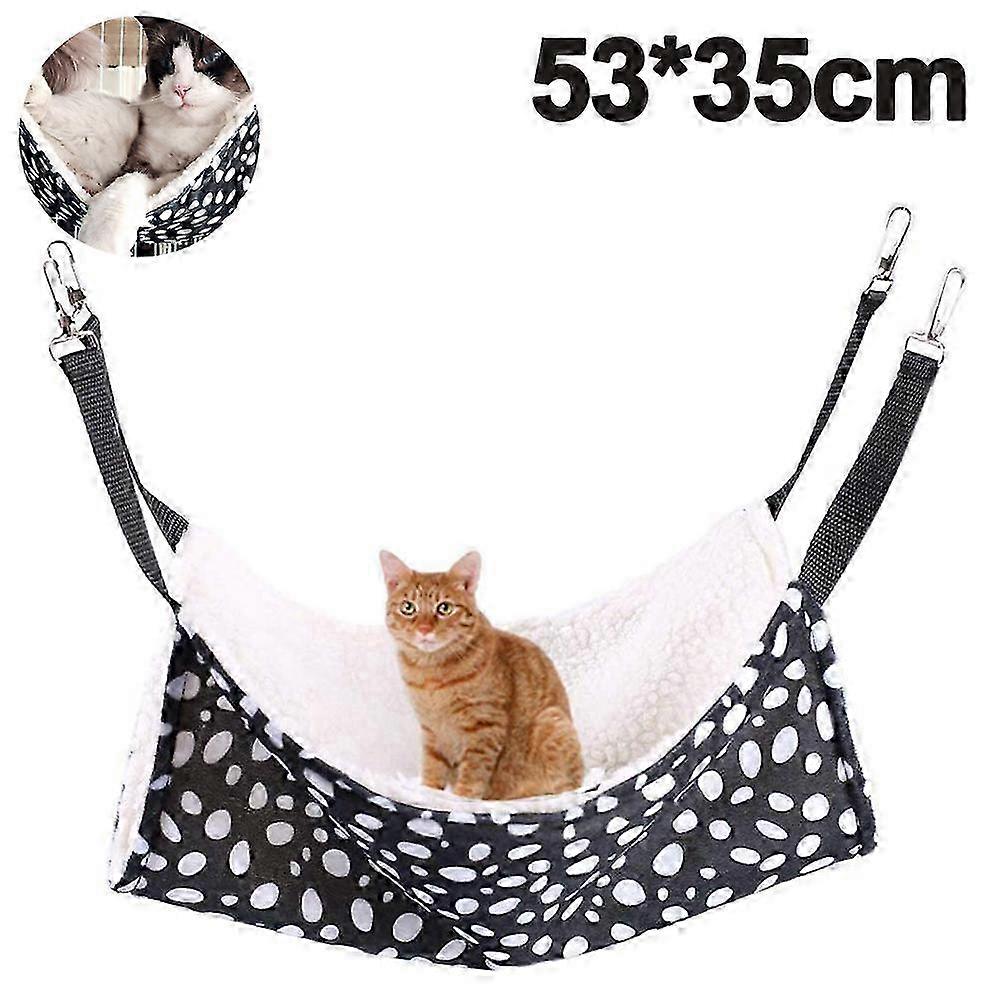 Pet Haven Comforter, Soft Double Layer Warm Pet Hammock Quality Short Plush Double-sided Easy Clean Metal Hook Included Adjustable Stirrup for Easy