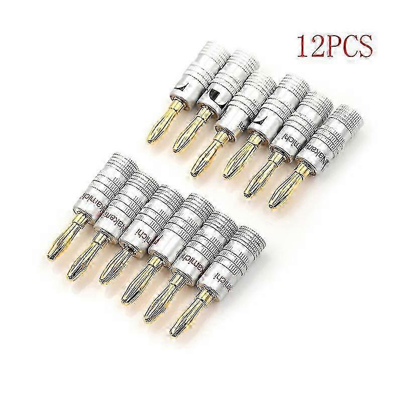 12pcs Golden Nakamichi Speaker Banana Plug Connector Adapter Connectors