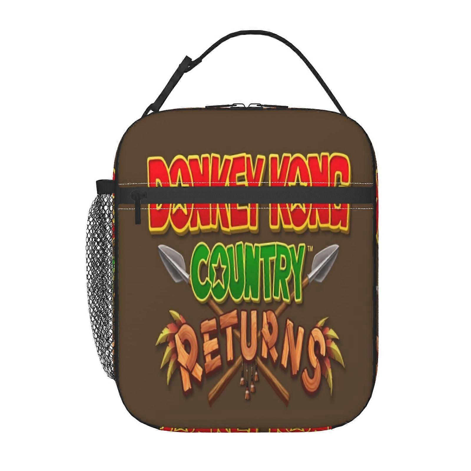 a97 DONKEY KONG Lunch Bag All-Season Thermal Tote, Winter Warm & Summer Cool Technology with Moisture-Proof Layer b97
