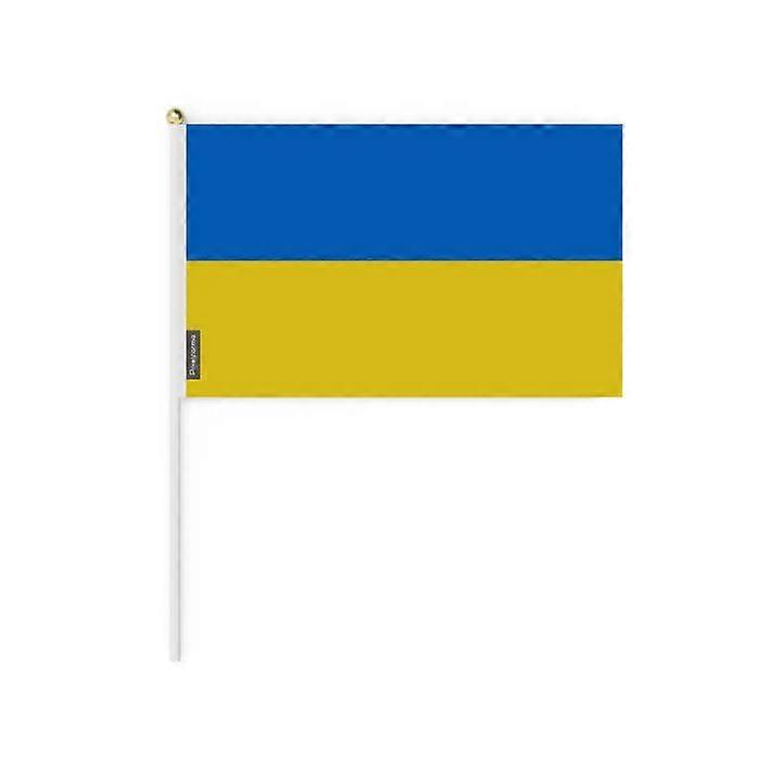 Set of Mini Flags – Ukraine – 14 x 21 cm – Handheld – Polyester - 50 pieces