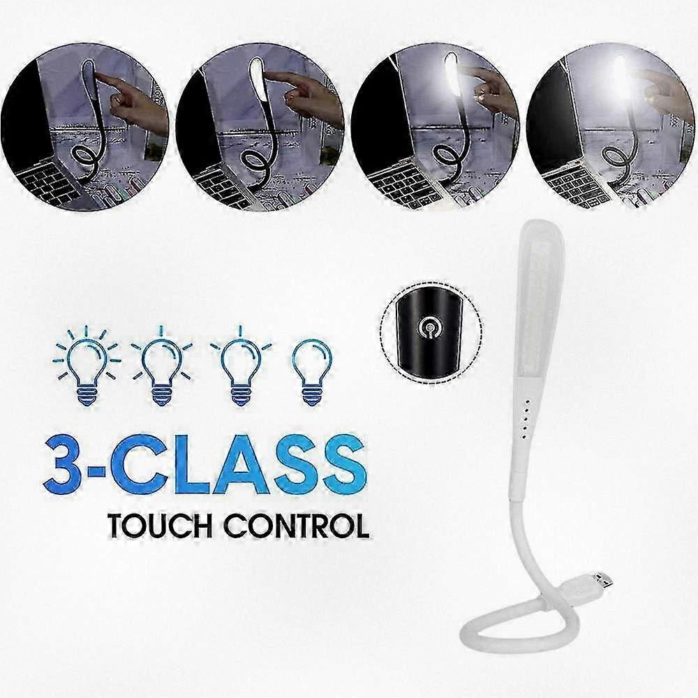 Portable LED Reading Lamp with USB Connection, Sensitive Touch Switch, Flexible Gooseneck Design for PC Lighting, Ideal for Night Use
