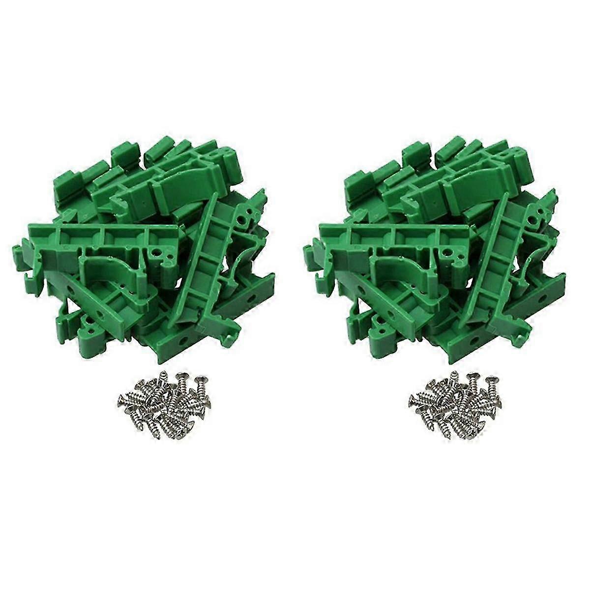 80Pcs DRG-01 DIN 35 Rail Mount Bracket Holder for PCB Circuit Board Mounting Adapter Support