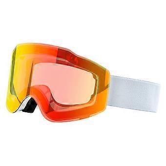Occhiali da sci per donna uomo, occhiali da snowboard a doppia lente occhiali da sci con protezioni UV montatura bianca trasparente