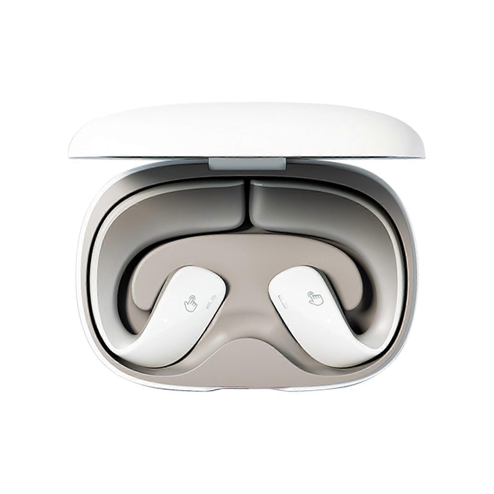 T22 Earhook Air Bone Conduction True Wireless Earbud Sweatproof Wireless Earphones for Running and Workouts White