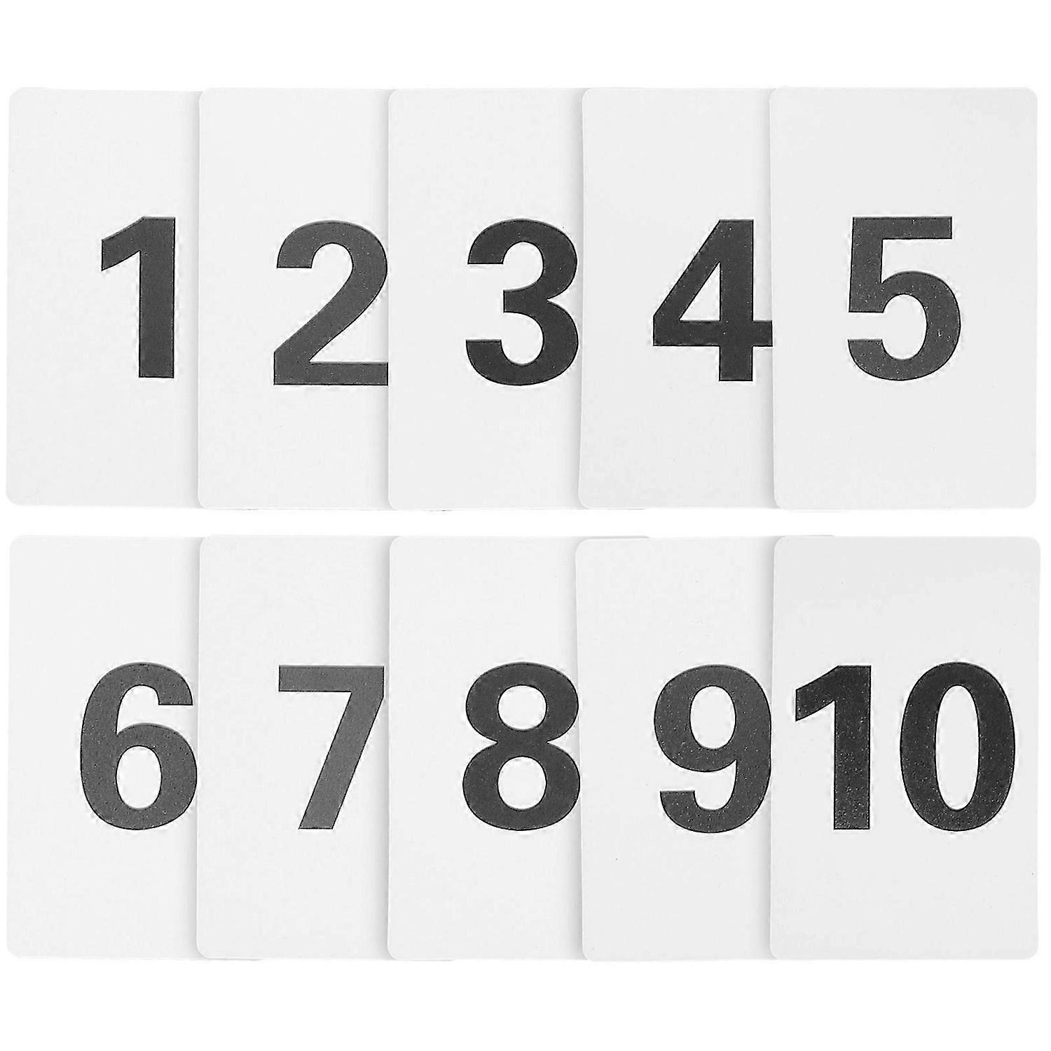 10 pcs Plastic Number Cards Table Number Cards Desk Number Digital Cards 1-10