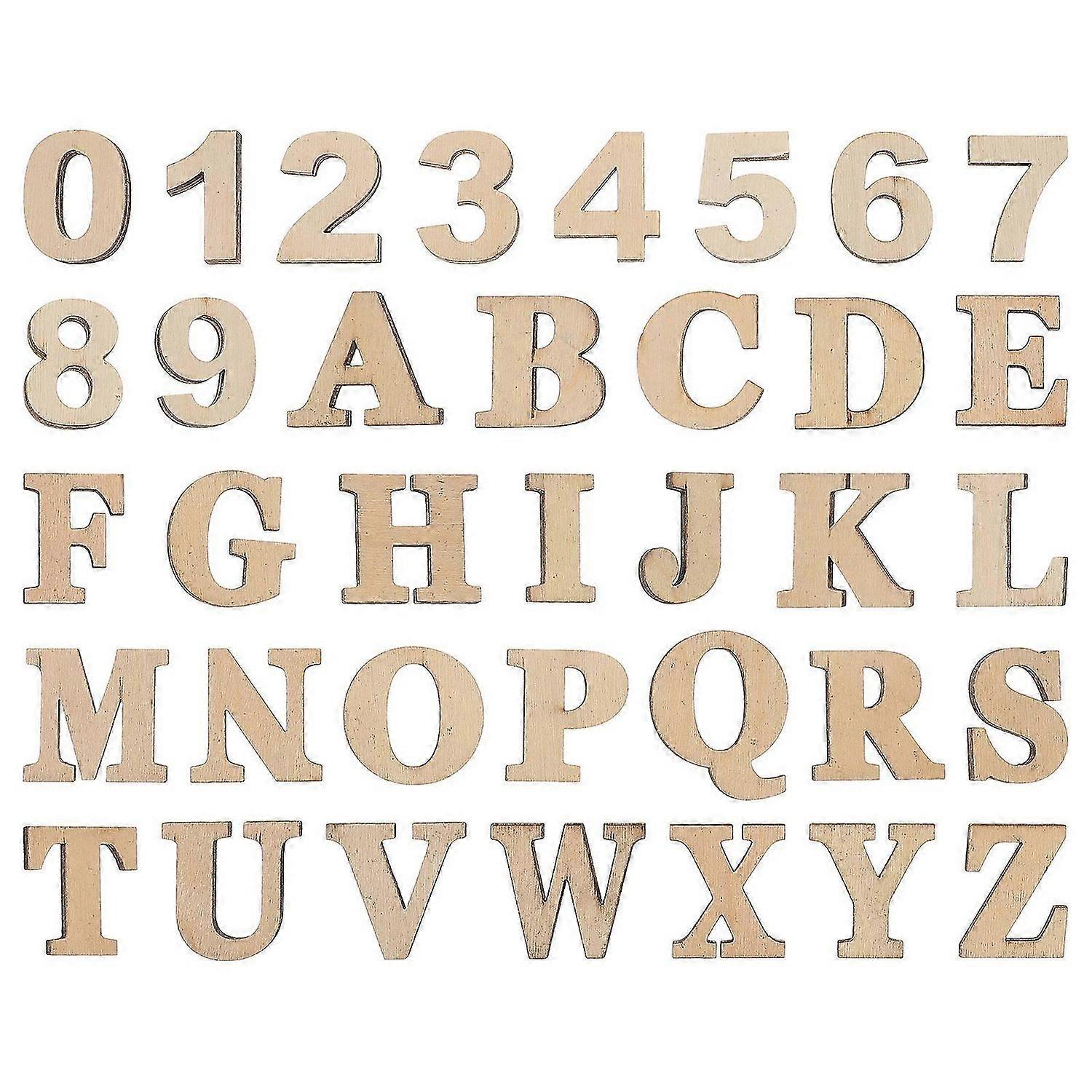 36Pcs Miniature Wooden Alphabet Letters Small Wood Numbers for Scrapbooking DIY Crafts