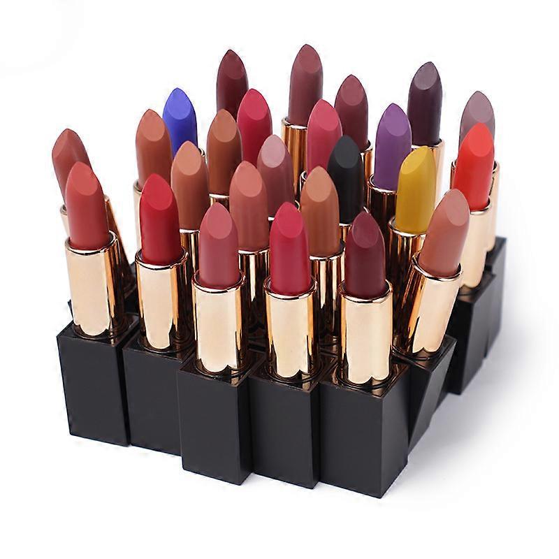 25 colors of matte lipstick, moisturizing and long-lasting lipstick, magnetic straw lipstick Women