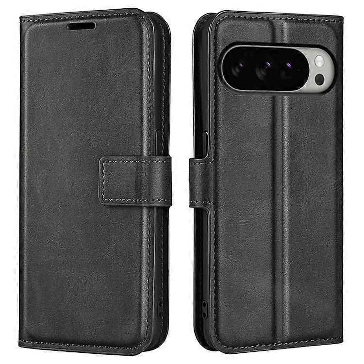 Compatible For Google Pixel 10 Pro XL Stand Case Anti-Scratch Calf Texture Leather Phone Cover