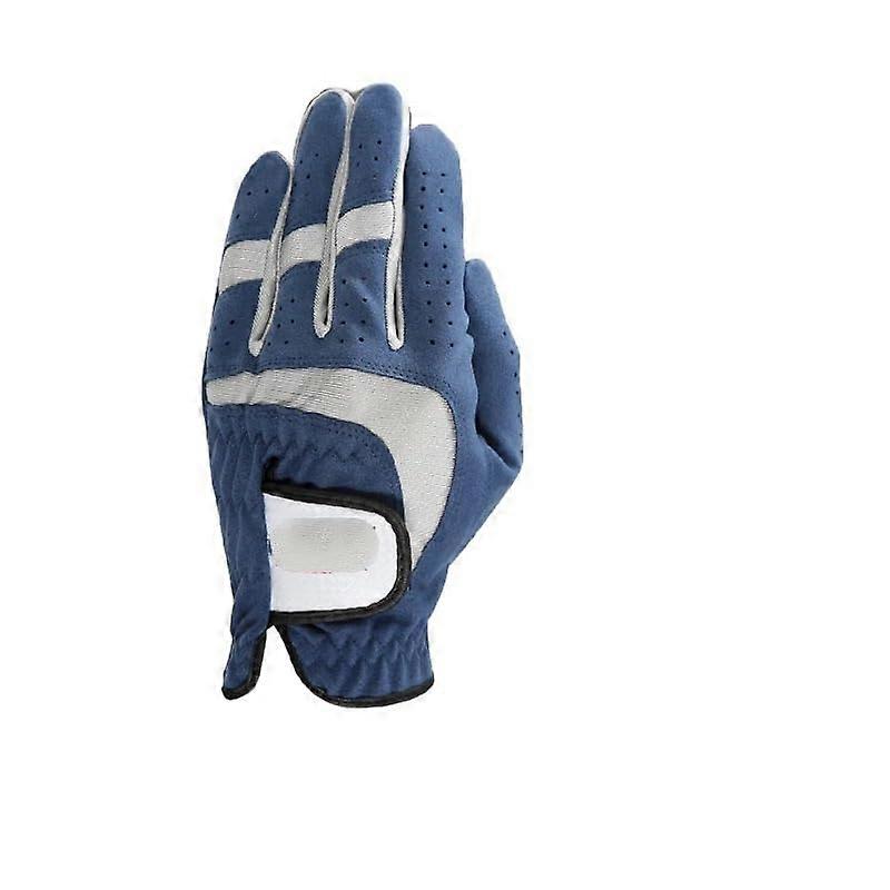 Gant de golf pour homme, respirant, bleu, tissu micro doux, gauche/droite, antidérapant