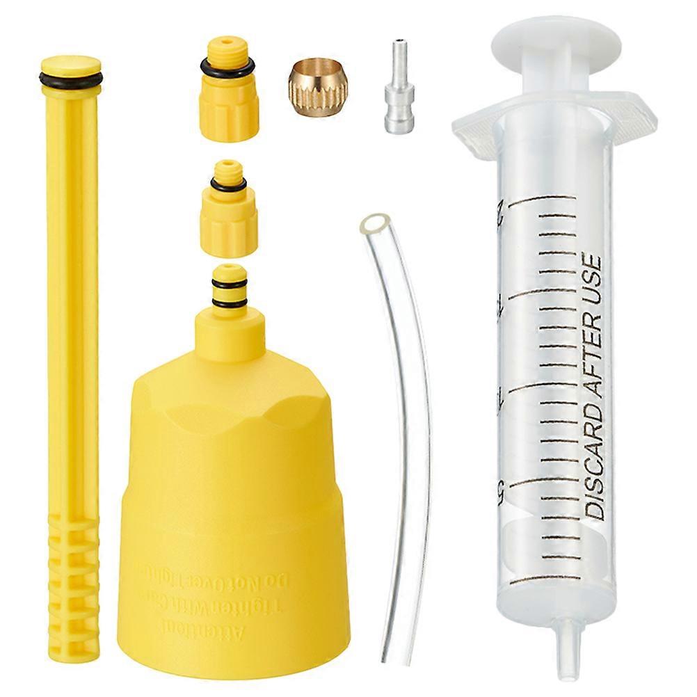 Hydraulic Disc Brake Bleed Kit for Bikes, Compatible with Hydraulic Brake Systems, Includes Mineral Oil Syringe for Filling