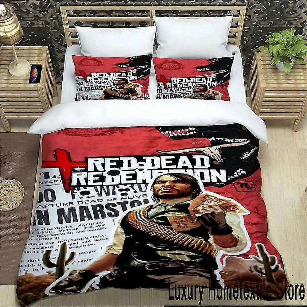 Game-Inspired Red Bed Sheets Bedding Set, Duvet Cover Comforter Set with Pillowcase, King Queen Twin Size, 3-Piece