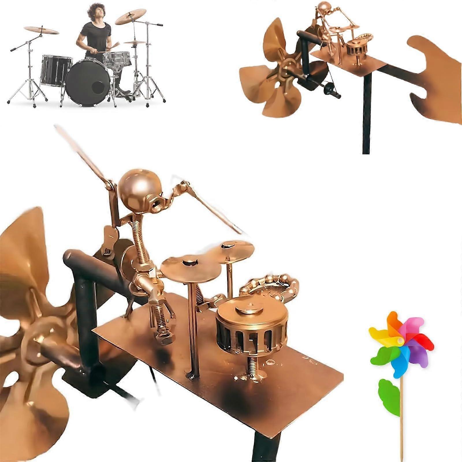 Handmade Metal Drummer Windmill for Garden, Patio and Outdoor Use Ref: 7384