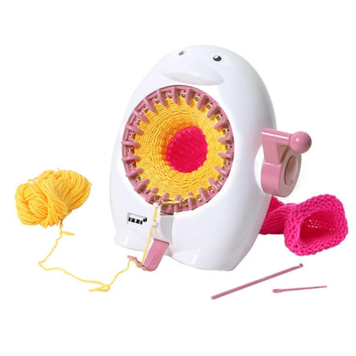 Knitting Machine Penguin Shape Stand for Children - Creative Plastic Weaving Tool for Kids, Easy to Use, Fun Craft Activity
