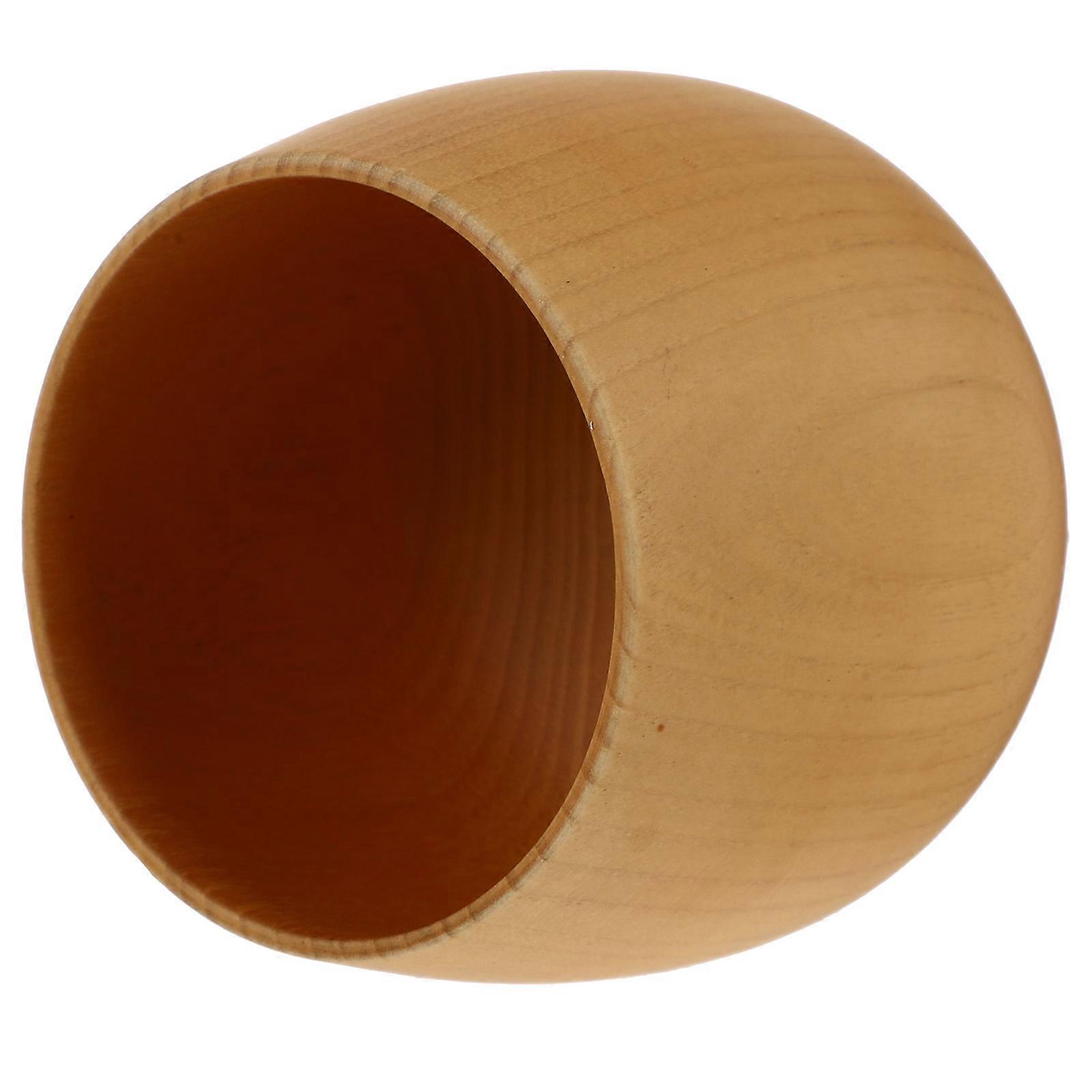Wood Mug Simple Multipurpose Cup Daily Use Wide Mouth Natural Wood Color Drinking 1Set
