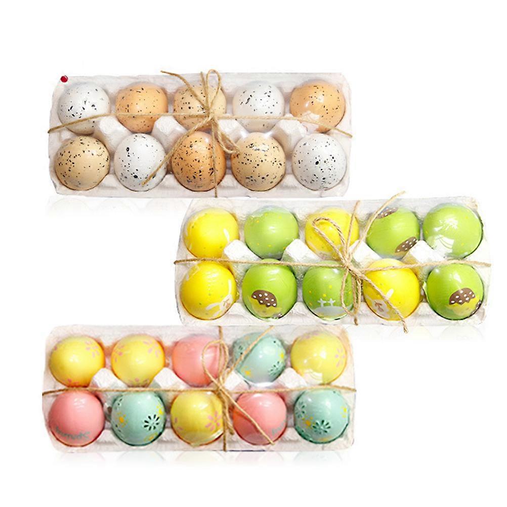 Artificial Eggs Hanging Eggs for Decor 10Pcs Easter Plastic Egg Set