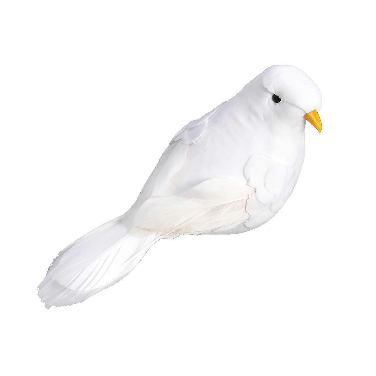 Dove Ornaments Simulation Little White Pigeon Seasonal Displays Realistic Style 13X5.5cm 3Set