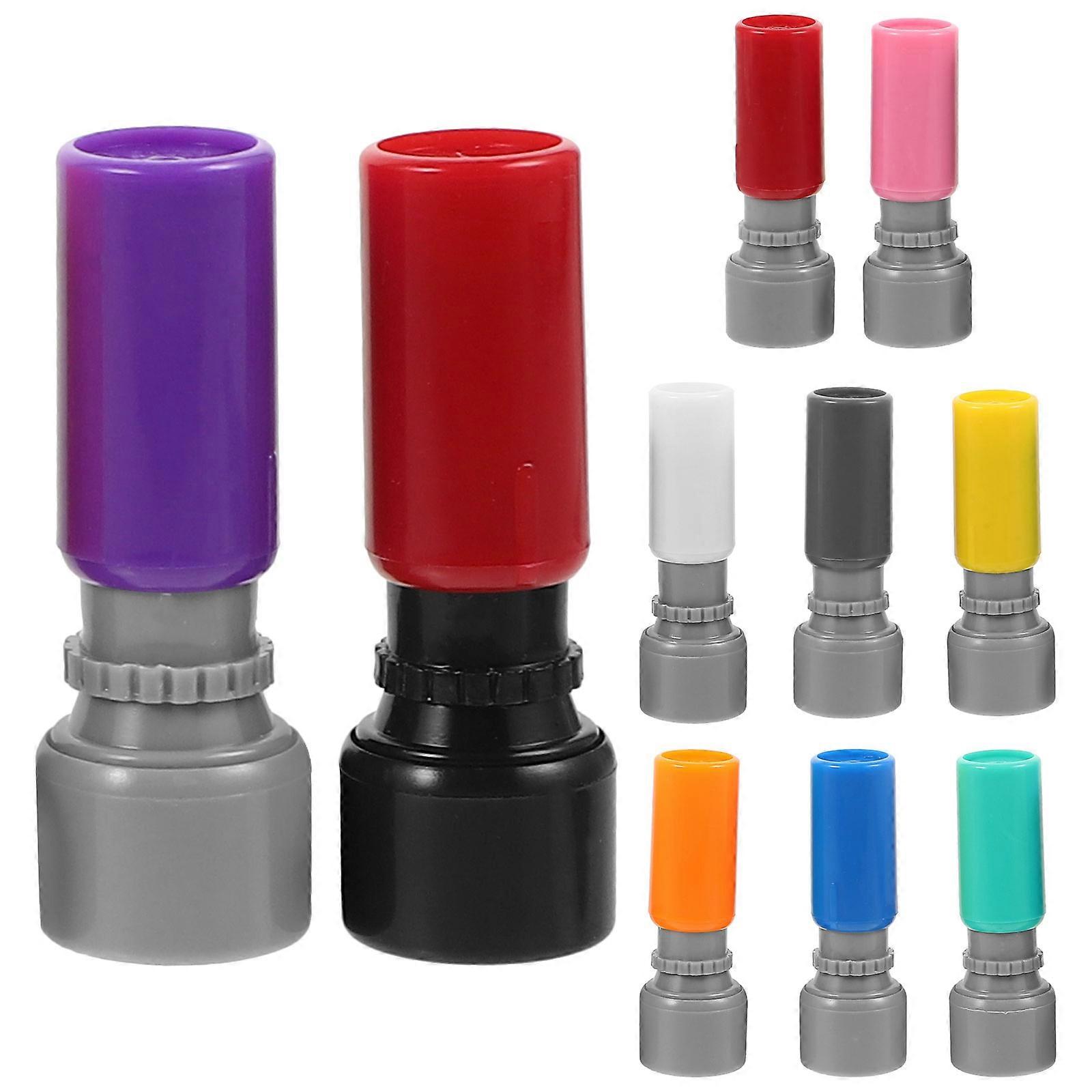 Mini Stamp Diy Stamps Blank Ink Stamp For Classroom Projects Round Shaped Students 10Pcs