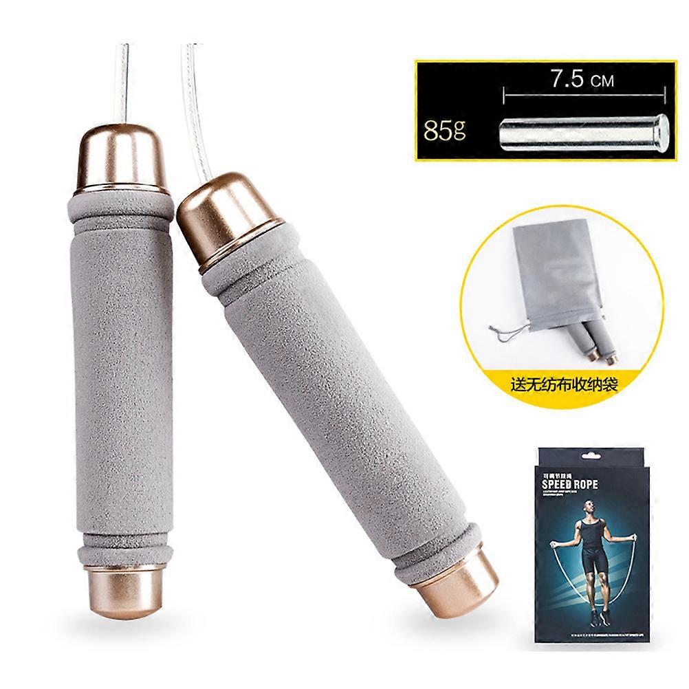Exercise Rope Weighted Jump Rope Adjustable Fitness Workouts Grey Rose Gold 350g Pattern 1Pcs